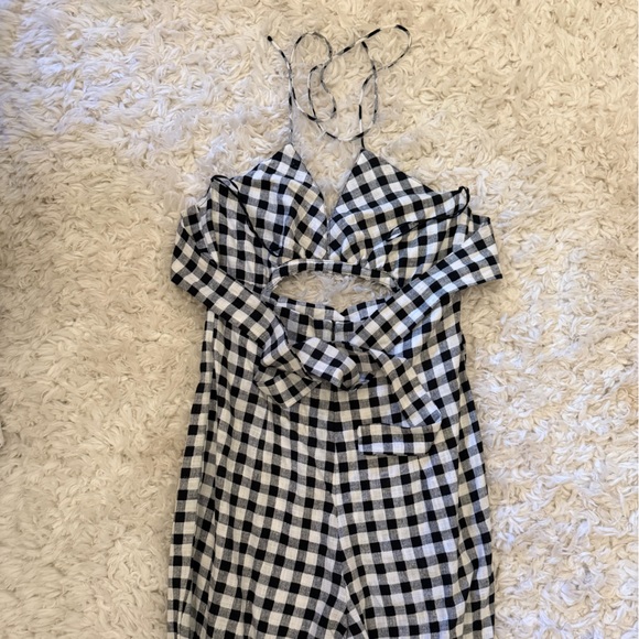 Zara Monochrome Gingham Jumpsuit - Picture 7 of 10